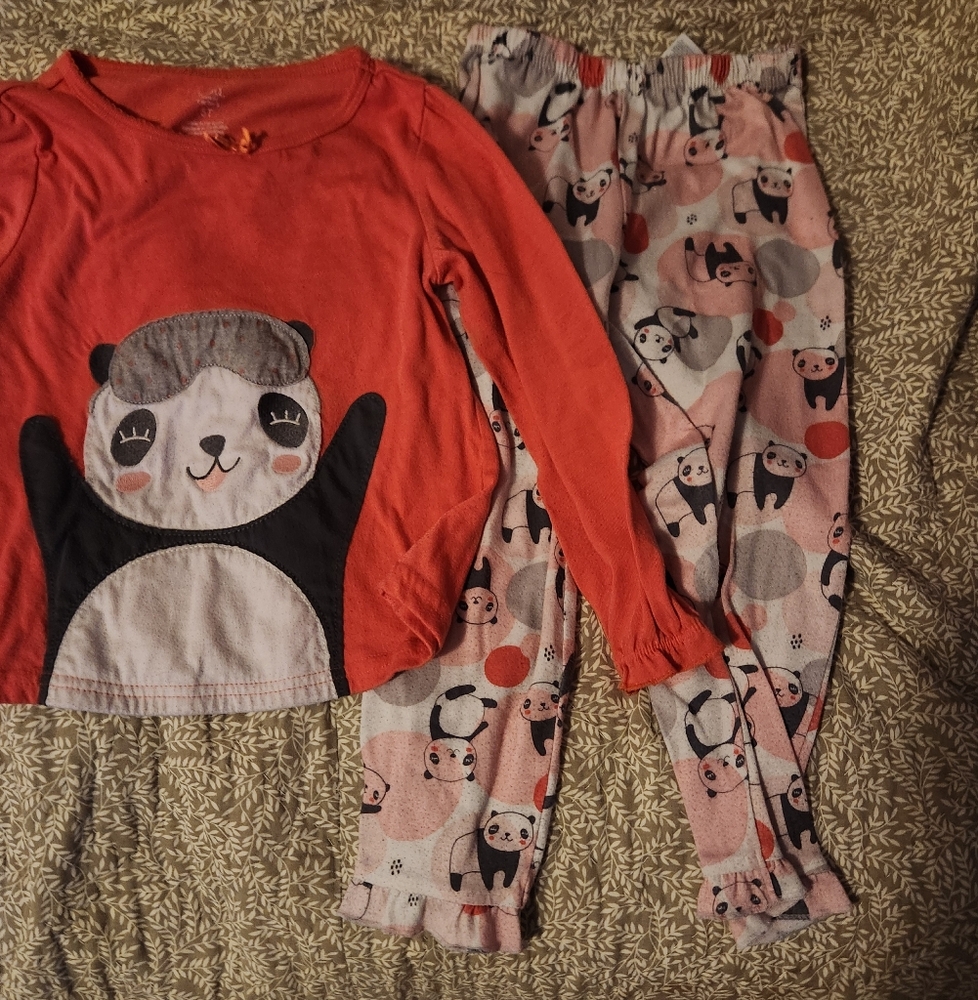 Carter's Red and Pink Panda Pajama Set